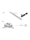 HiluX - Troldtekt LED-set - 3 x PureLED 60 cm - 3000K - Inkl. 24V 120W Shelly-driver