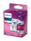 GU10 - Philips LED-spot - 4,6W - 370lm - 3000K - 2-pack