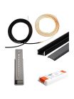 LED-set till akustikpaneler - 1 x 240cm - Komplett - Svart - Fjärrkontroll