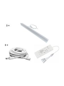 HiluX - Troldtekt LED-set - 3 x PureLED 60 cm - 3000K - Inkl. 75W TRIAC/Push-driver