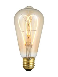E27 - SPL Flex Double Loop Helix - Amber - Ø:64mm - 380lm - 2000K - CRI 90 - Dimbar