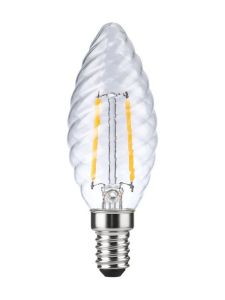 E14 - SPL Twisted Candle - Klar - Ø:35mm - 150lm - 2700K - CRI 90 - Dimbar
