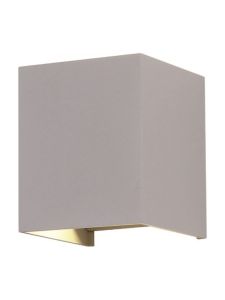 V-Tac 6W LED grå vägglampa - Kantig, justerbar spridning, IP65 utomhus, inkl. ljuskälla - 3000K