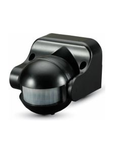 V-Tac rörelsesensor - svart, LED-anpassad, utomhus PIR infraröd rörelsesensor med IP44, 230V-ingång