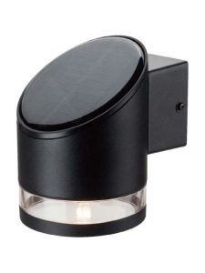V-Tac 1W Solcellsvägglampa LED - Svart, rund, IP54, 70lm, 3 års tillverkargaranti