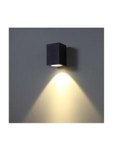 LEDlife svart fyrkantig vägglampa 3W för inne/ute IP65 inkl. ljuskälla - 230V 330lm RA80