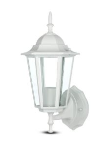 V-Tac vit utomhus vägglampa - IP44, E27-sockel, utan ljuskälla (230V, 3 års garanti)