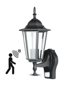 V-Tac utomhus vägglampa med sensor - IP44, E27-sockel, utan ljuskälla – 3 års tillverkargaranti
