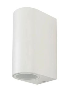 V-Tac utomhus vägglampa med upp/ned ljus - IP44, GU10-sockel, vit aluminium, utan ljuskälla (230V)