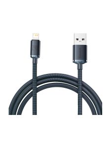 Baseus - Krystalstrålende USB-till-Lightning-kabel, 2,4 A, 2 m (svart)