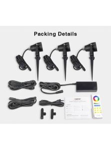 Miboxer - Trädgårdslampa - 5,7W - RGB-CCT - Set 3 st - WiFi - 2.4GHz RF