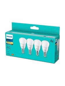 E14 - Philips LED-kronljuslampa - 5 W - 470 lm - 2700 K - 4-pack