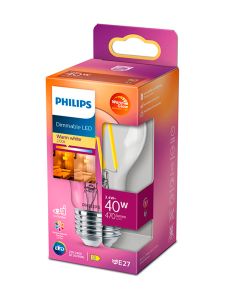 E27 - Philips Warm Glow LED-lampa 3,4W - 470lm - CRI:90+