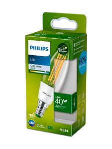 E14 - Philips LED-kronljuslampa - 2,3 W - 485 lm - 4000 K - A-ljuskälla