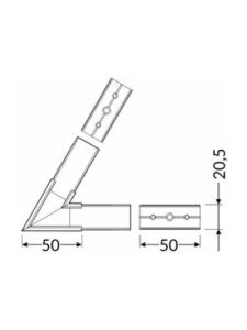 Vinkel till LED-profil LINEA20 - 60° - Svart