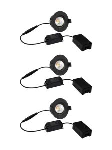 HiluX D3 Tilt360 3-pack - Full Spectrum LED inbyggnadsspot - Ra97 - 3000K - Svart