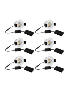 HiluX D8 Tilt360 6-pack - Full Spectrum LED-inbyggnadsspot - Ra97 - 2700K - vit