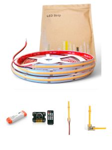 HiluX COB-LED-list 3000K m. fjärrkontroll - 5m - Komplett set