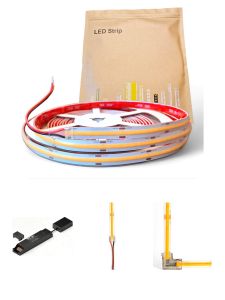 HiluX Shelly COB LED-band 2700K - 5m - Komplett set