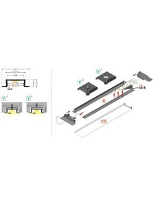 LED-profil GROOVE14.v2 - 4m - Svart