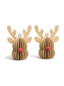 Mumi3D - julhänge - renar - beige - 9 cm - 2 st.