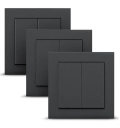 Senic Friends Of Hue-strömbrytare - Antracit - 3-pack