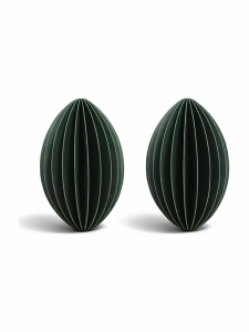 Simiu - Julhänge - 9 cm - Oval - Grön - 2-pack