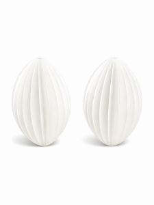 Simiu - Julhänge - 9 cm - Oval - Silkesvit - 2-pack