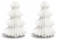 Simiu - Julhänge - 9 cm - Granträd - Silkesvit - 2-pack