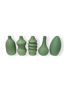 Simiu - MINI VASES - 8 cm - 5 st - Dämpad grön