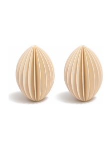 Simiu - Julhänge - 6 cm - Oval - Beige - 2-pack