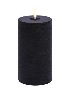 Uyuni - LED-blockljus med smält look - Forest Black - Rustic - 7,8x15 cm