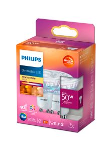 GU10 - Philips Warm Glow LED Spot 3,8W - 345lm - CRI:90+ 2-pack