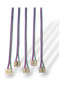 SmartClip till 12mm RGBW COB LED-list m. 10 cm kabel - 5-pack