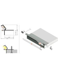 LED-profil GLOW12 DOWN - 1m - Anodiserad