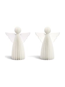 Mumi3D - Julhänge - Änglar - 9 cm - Silkesvit - 2 st.