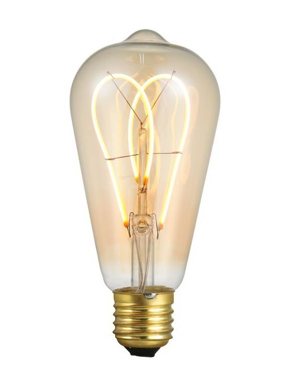 E27 - SPL Flex Double Loop Helix - Amber - Ø:64mm - 380lm - 2000K - CRI 90 - Dimbar