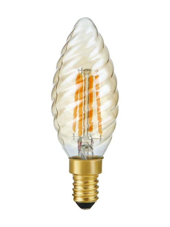 E14 - SPL Twisted Kronljus - Amber - Ø:35mm - 250lm - 2200K - CRI 90 - Dimbar