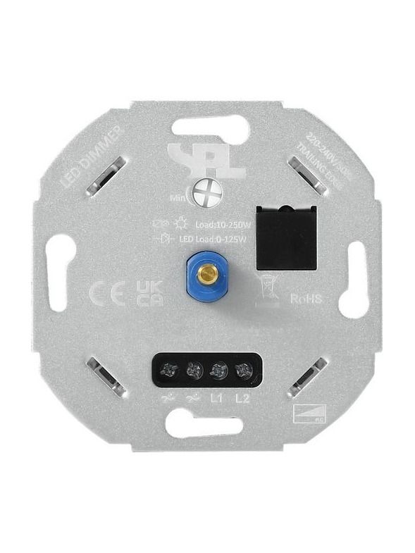 SPL - Väggdimmer - Universal - LED 0-125W - Dual pulse - Vrid/tryck - Aluminium