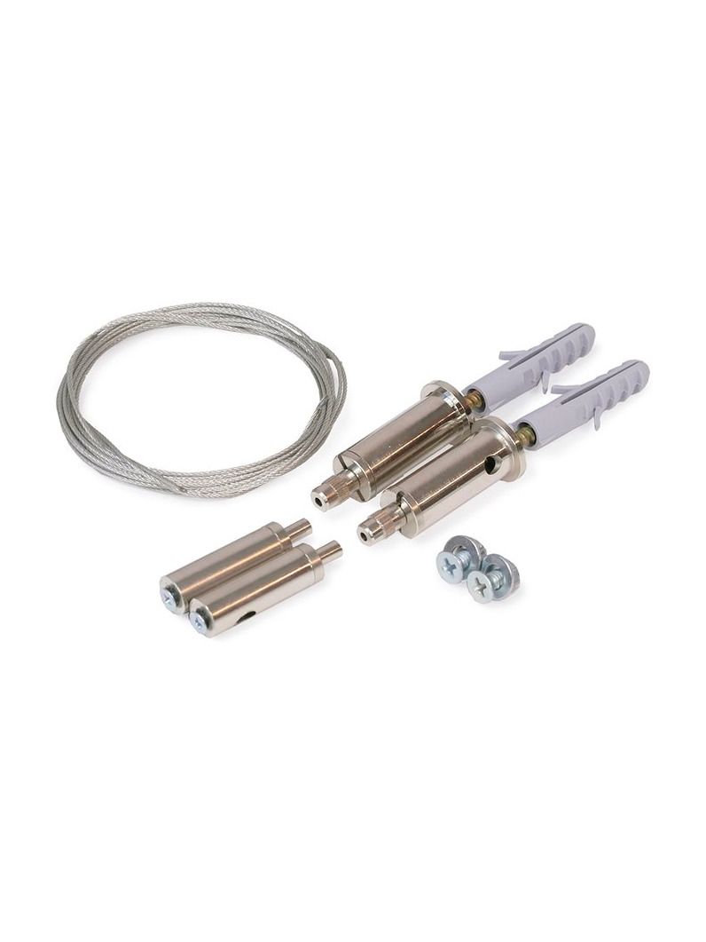 Wire-upphängning till LED-profil - Krom - 1,5 m - 10 kg per set - Till beslag