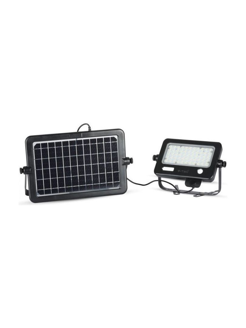 V-Tac - Solcellsstrålkastare - 10W - Svart - Sensor - 1100lm - RA80 - IP65 - 4000K