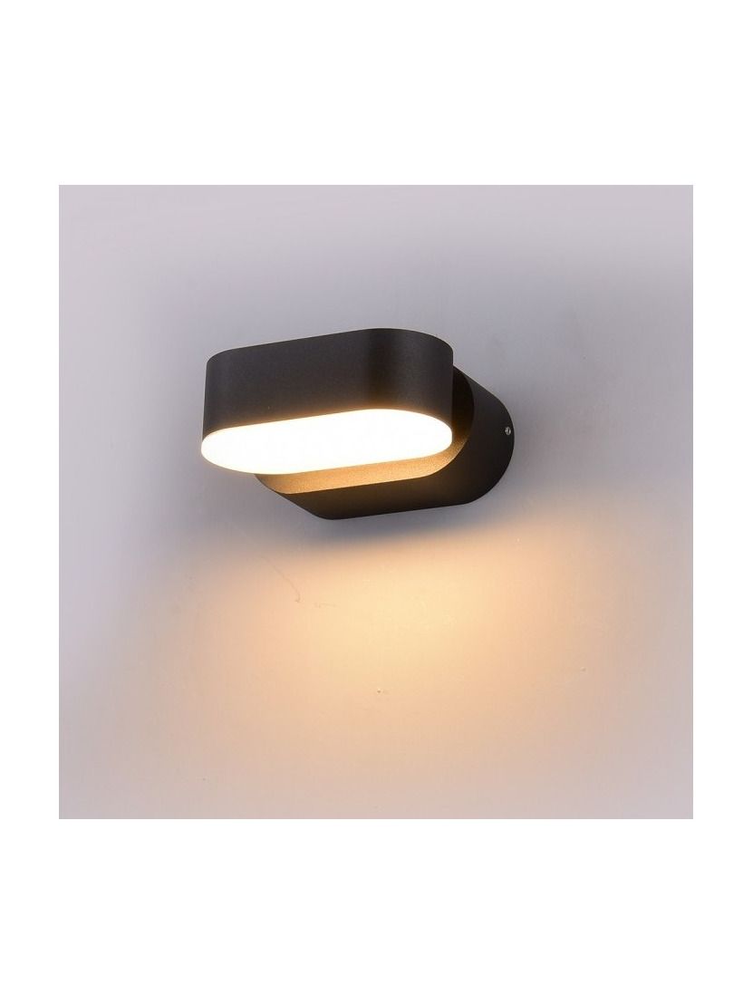 V-Tac 6W LED utomhus vägglampa - Oval, roterbar 350 grader, IP65, inkl. ljuskälla