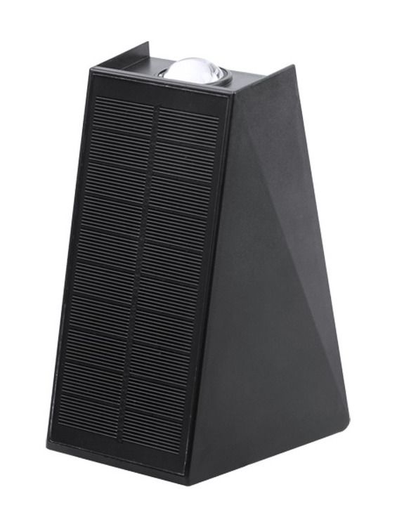 LEDlife - Solcellsvägglampa - Svart - Upp/ned - Skymningssensor - IP54 - 3000K