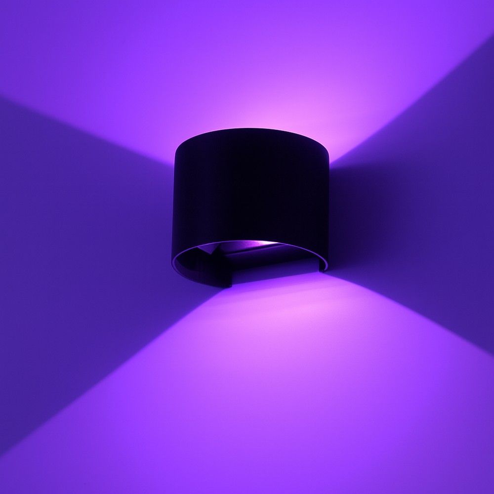 LEDlife RGB+CCT 6W vägglampa - Tuya, svart, rund, upp/ned, justerbar, inne/ute, IP65, inkl. ljuskälla
