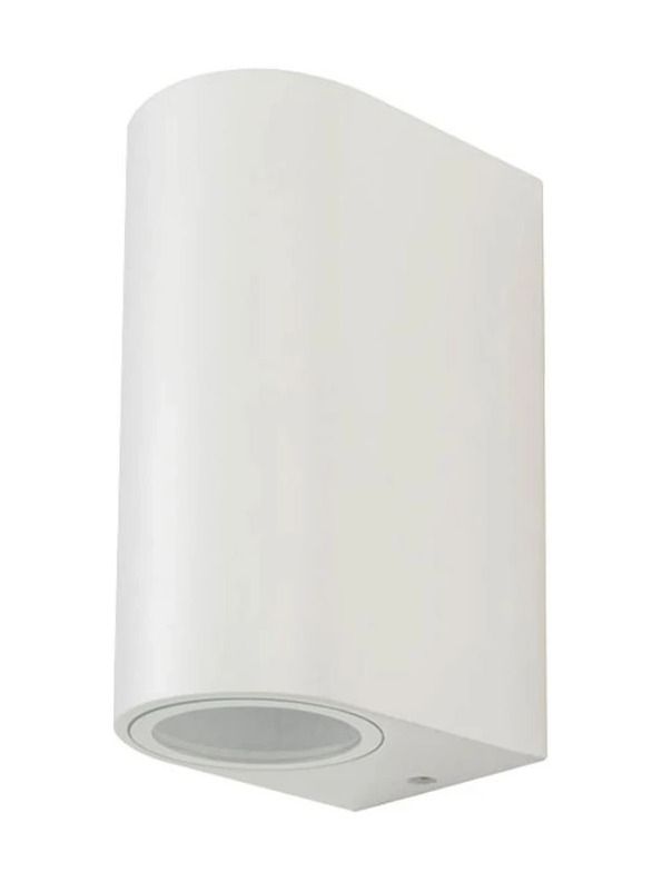 V-Tac utomhus vägglampa med upp/ned ljus - IP44, GU10-sockel, vit aluminium, utan ljuskälla (230V)
