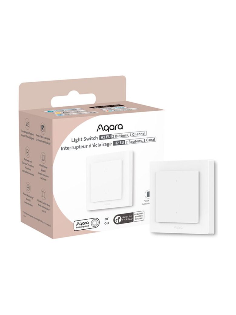 Aqara - Light Switch H2 - EU (2 knappar, 1 kanal) - Dubbel smart strömbrytare