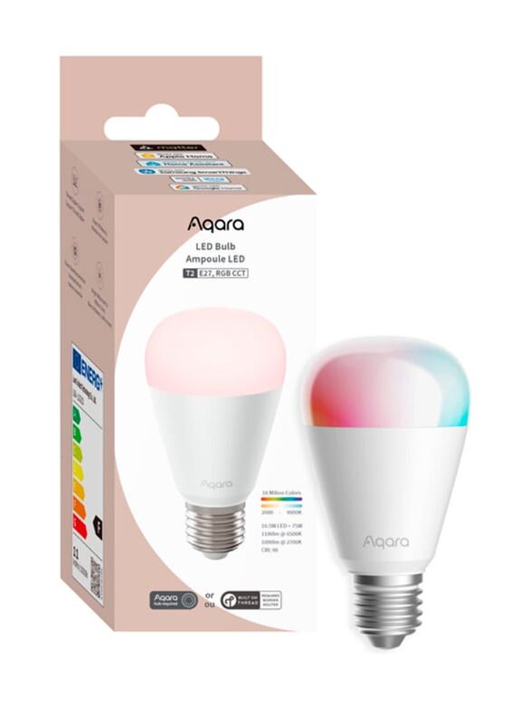 Aqara - E27 LED-lampa T2 - RGB+CCT - Färgskiftande LED-lampa