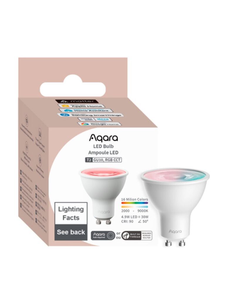 Aqara - GU10 LED Spot T2 - RGB+CCT - Färgskiftande LED-spot