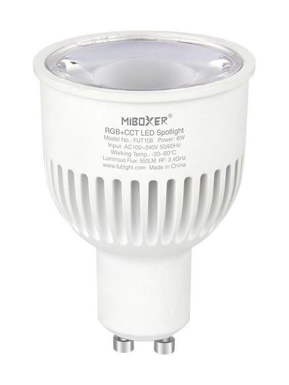 Miboxer - LED-lampa GU10 - 6W - RGB-CCT - 570lm - 2.4GHz RF