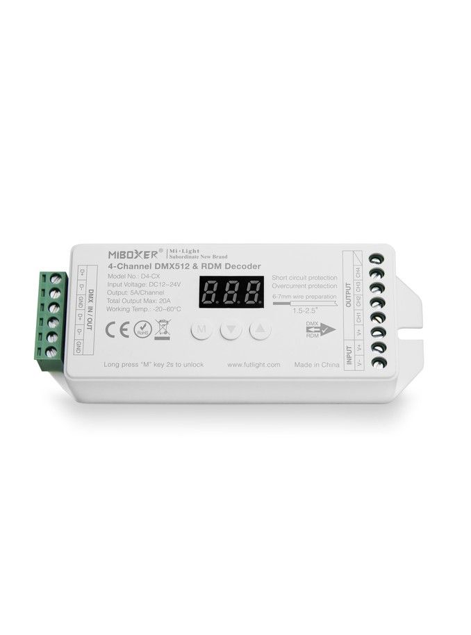 Miboxer - LED-controller - DC12/24V - DMX512 (D4-CX)